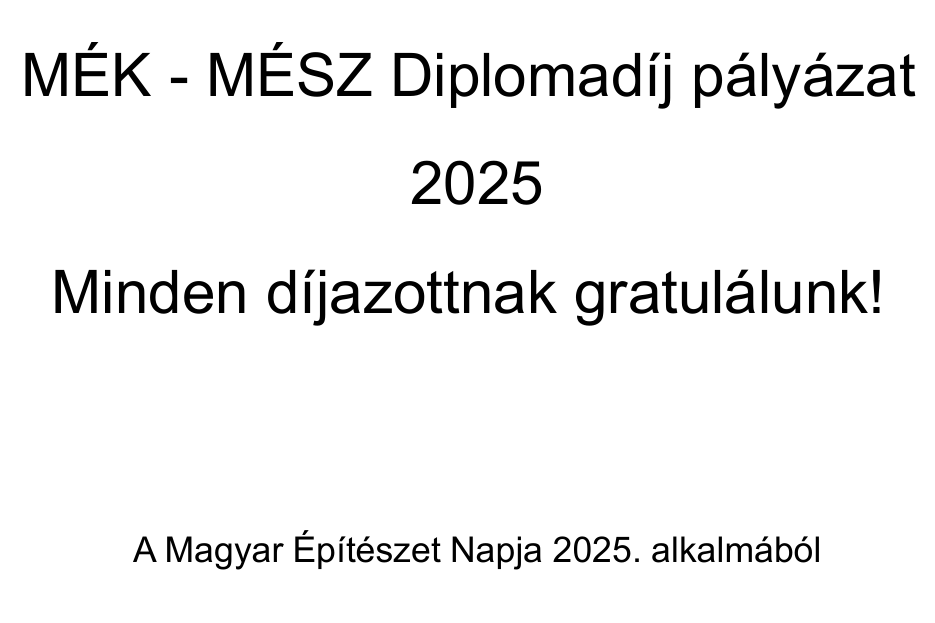 MÉK-MÉSZ Diplomadíj 2025 eredménye