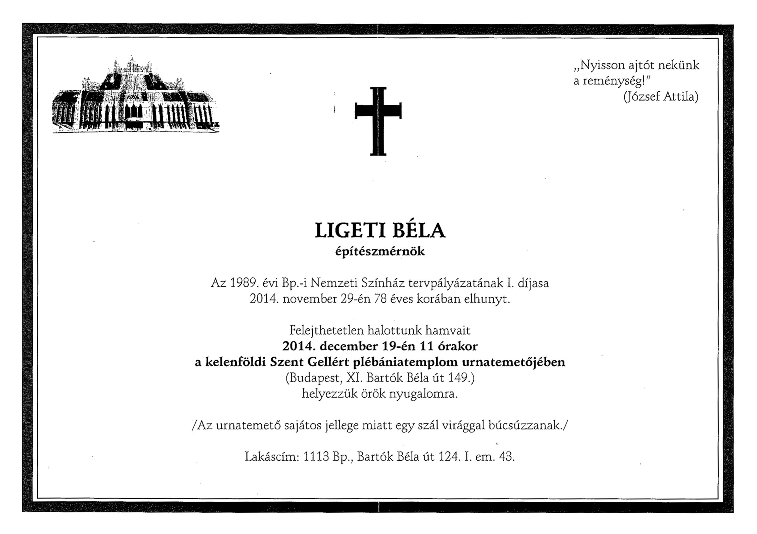 Ligeti Béla temetésén