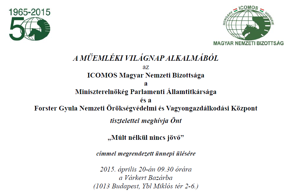 Műemléki Világnap 2015. április 20.