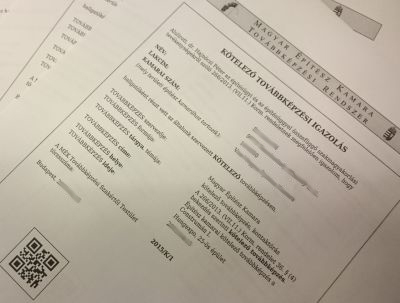 Kötelező továbbképzés az Építészek Házában június 4-én