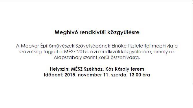 MÉSZ - Rendkívüli közgyűlés - 2015.11.11.