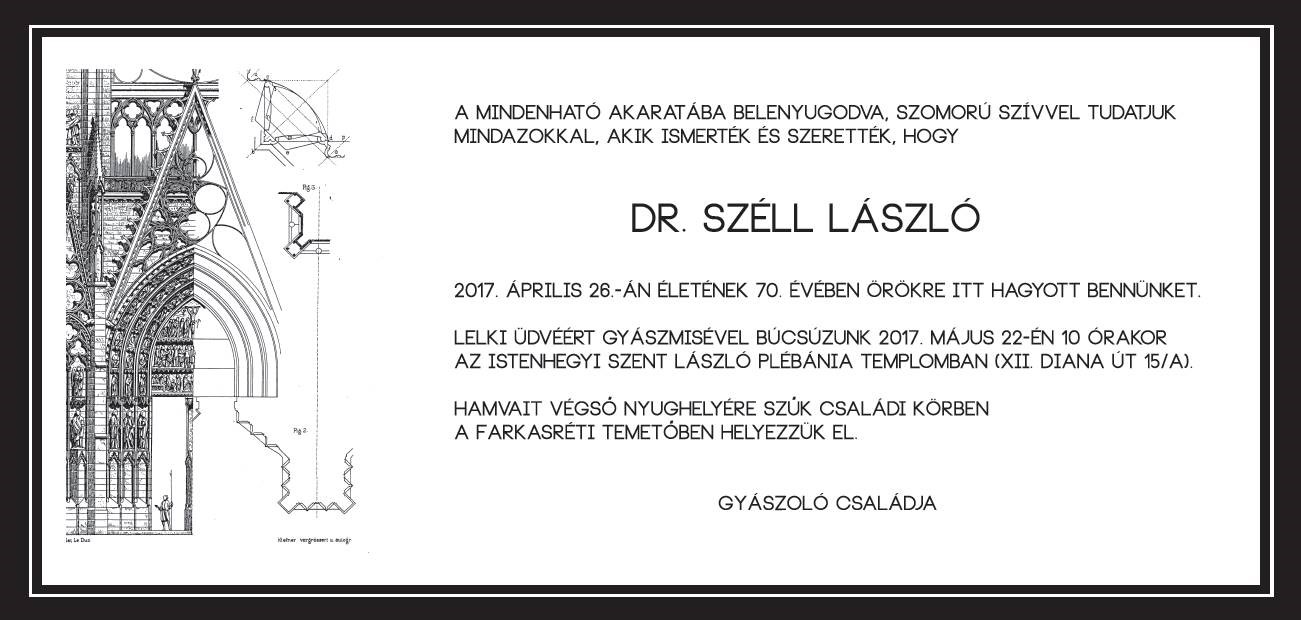 Elhunyt Dr. Széll László