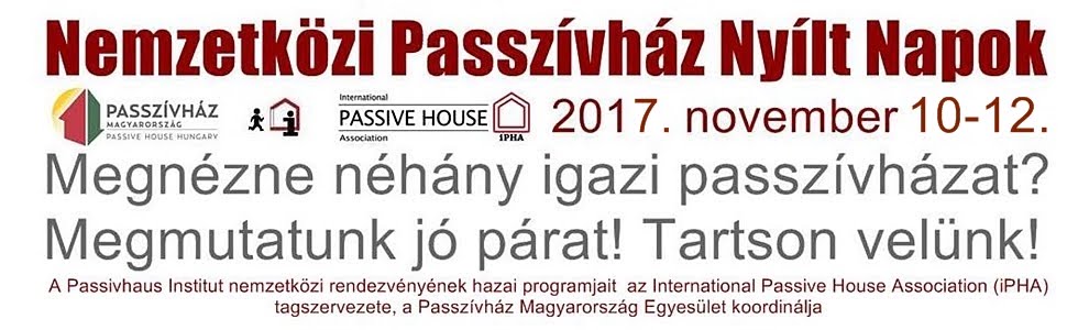 Nemzetközi Passzívház Nyílt Napok 2017. november 10-12.