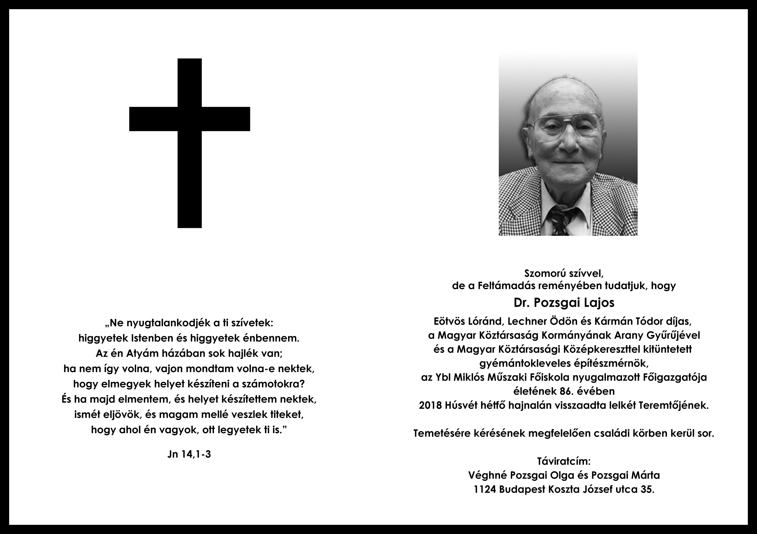 Elhunyt Dr. Pozsgai Lajos