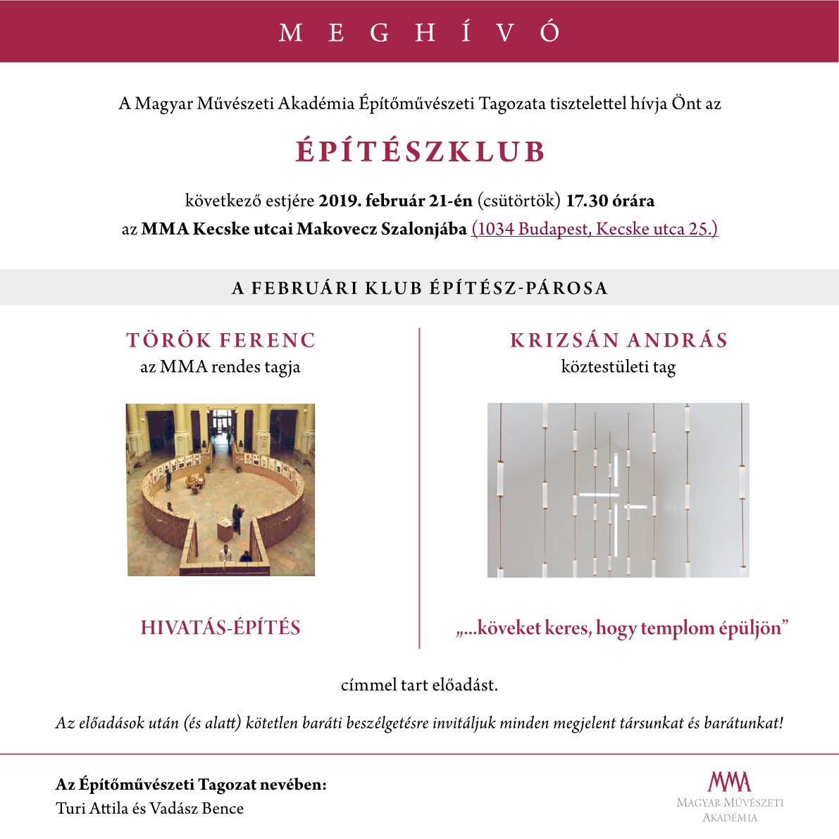 Meghívó - Építészklub 02.21