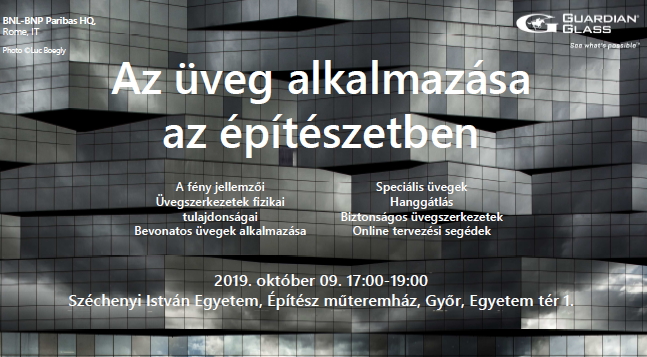 Az üveg alkalmazása az építészetben 2019.10.09.  - előadás