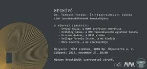 Dr. Vámossy Ferenc Építészetelméleti írások - Tanulmánykötet bemutató