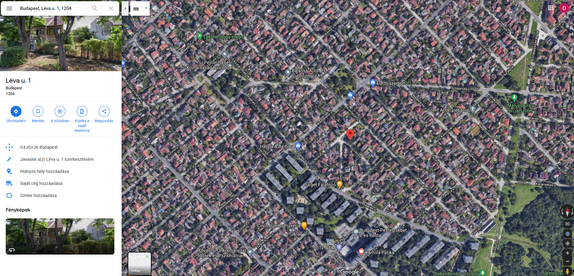 1204 Budapest, Léva u. 1. hrsz: 180738