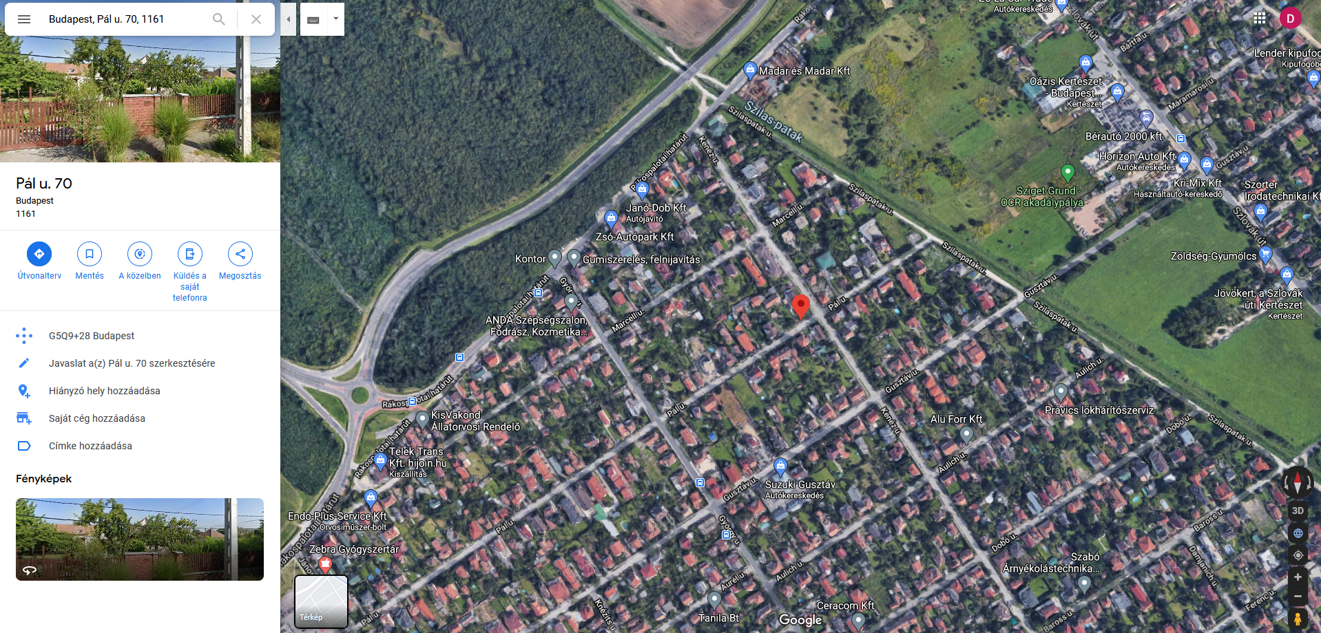 Budapest 16. ker., Pál u. 70. (Kenéz u. 60. sarok), hrsz.: 113092/2