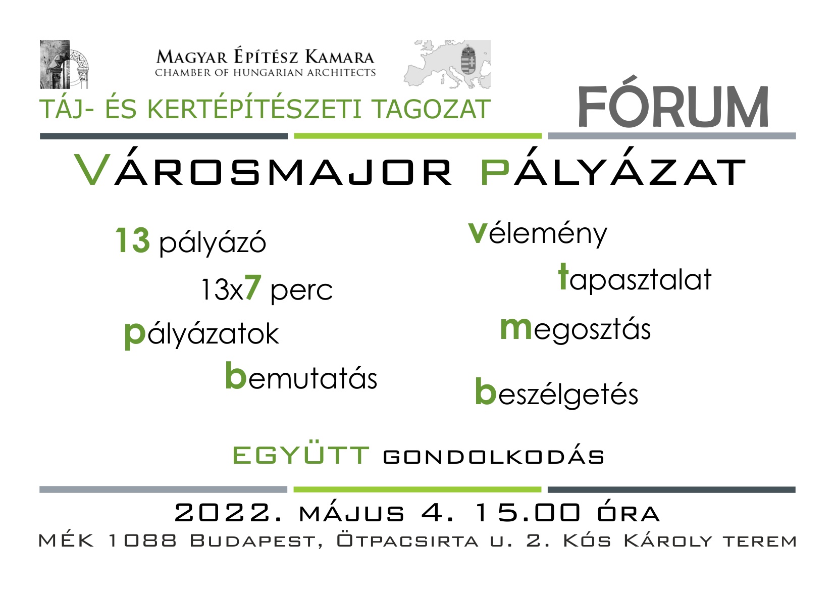 Fórum a Városmajor tervpályázatról - 2022.05.04. 15.00