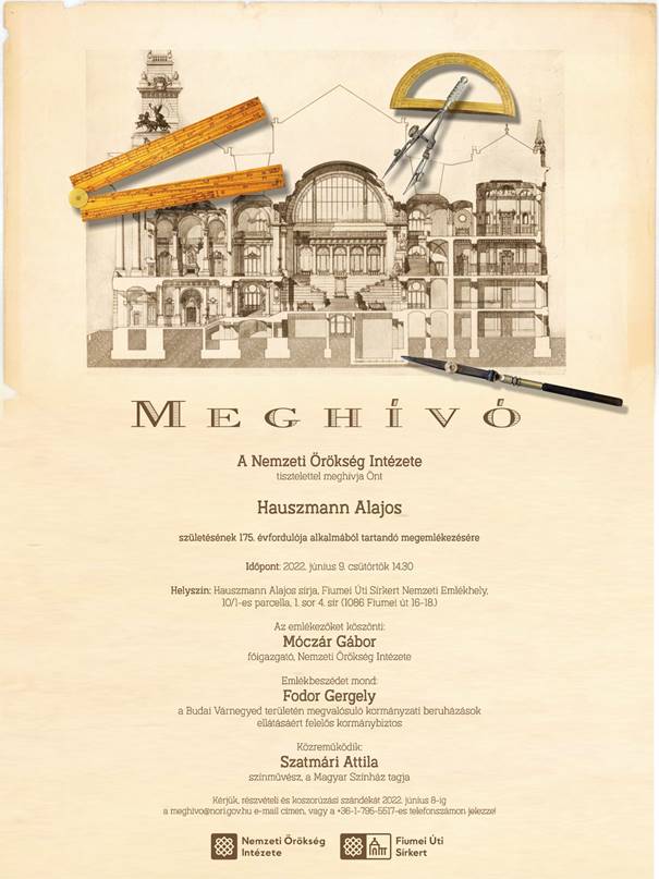 Hauszmann Alajos  születésének 175. évfordulója