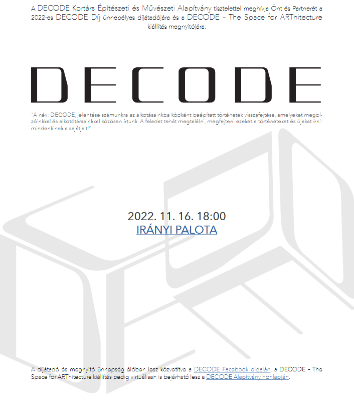 Decode 2022 díj díjazottjai
