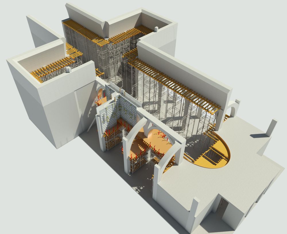 3D tervekkel és speciális zsaluzatokkal épül a Szent Ágoston prépostsági templom