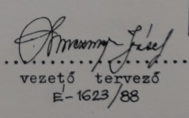Az eredeti tervező aláírása