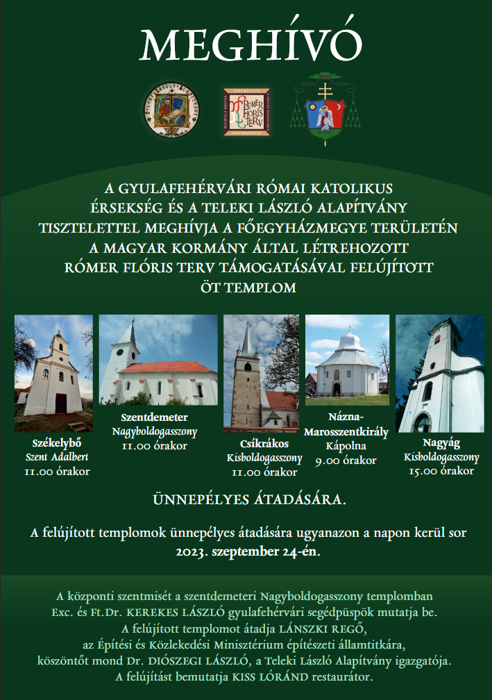 Teleki László Alapítvány hírei - Templom ünnepélyes átadás