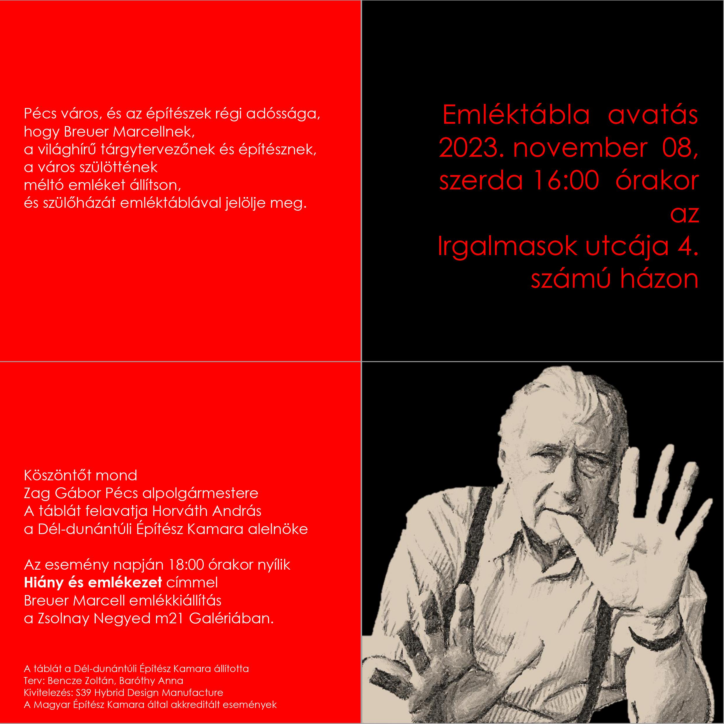Emléktábla avatás Pécsett