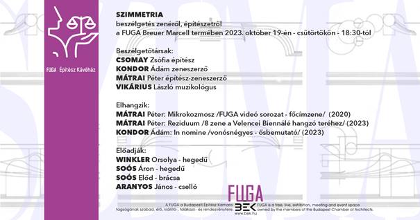 SZIMMETRIA - beszélgetés zenéről, építészetről címmel