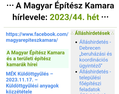 44. számú MÉK e-mail hírlevél