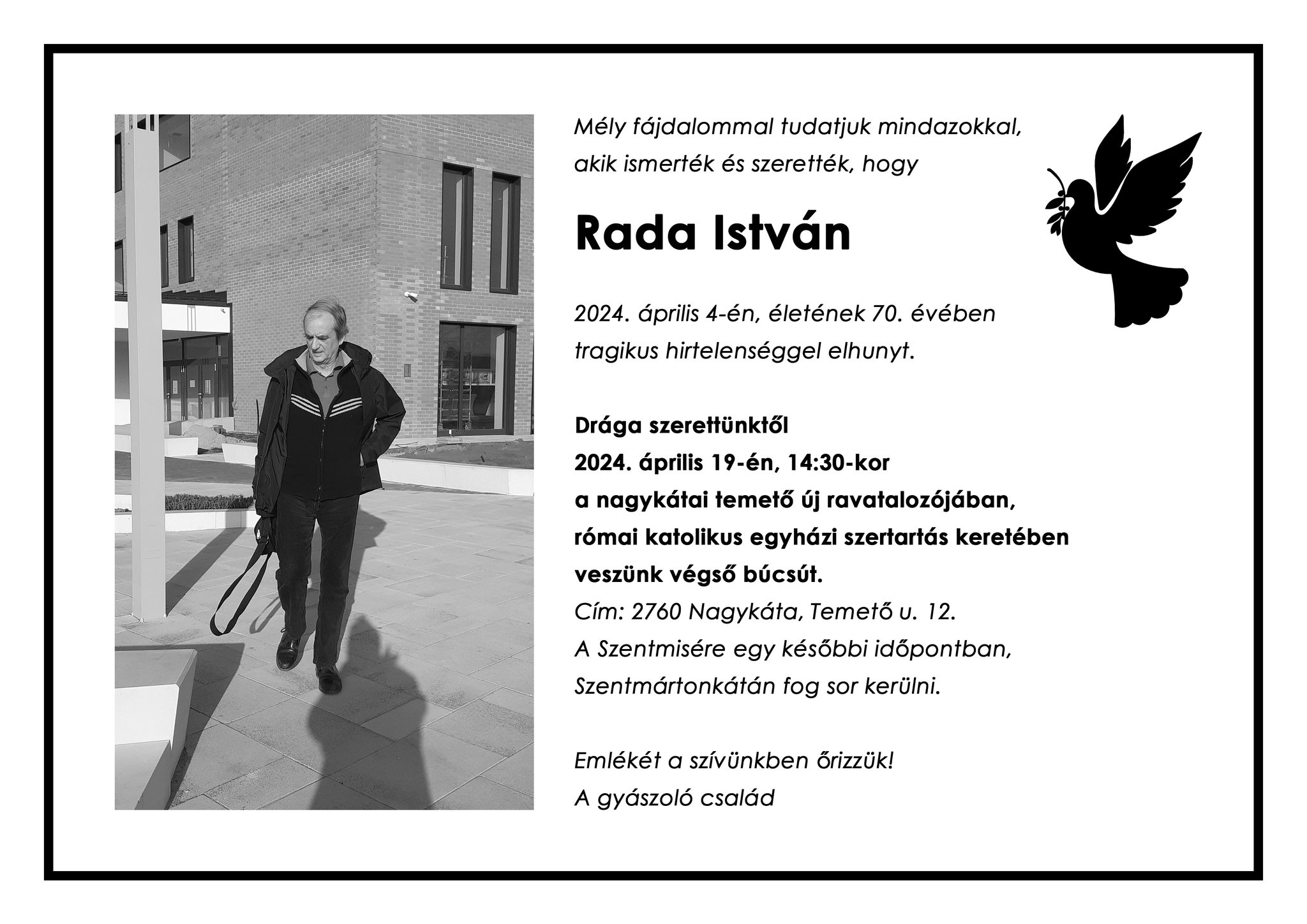 Elhunyt Rada István építész